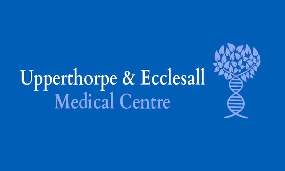Upperthorpe and Ecclesall Medical Centre logo on blue background